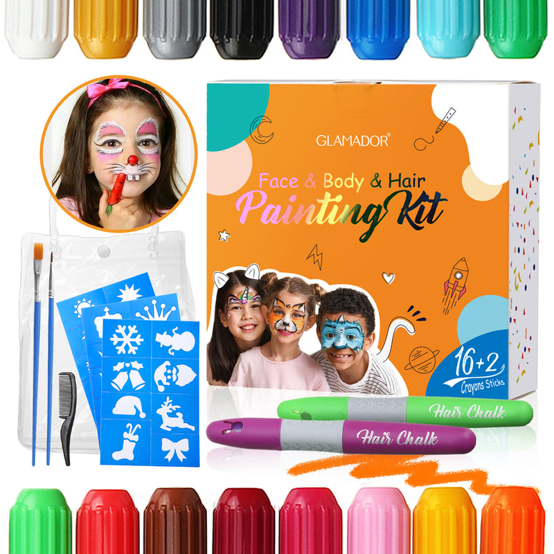 Professional Face Paint kits Sensitive Skin Face Painting set for Kids  Stencils 14 Color